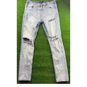 Trendy Light Gray Distressed Skinny Jeans